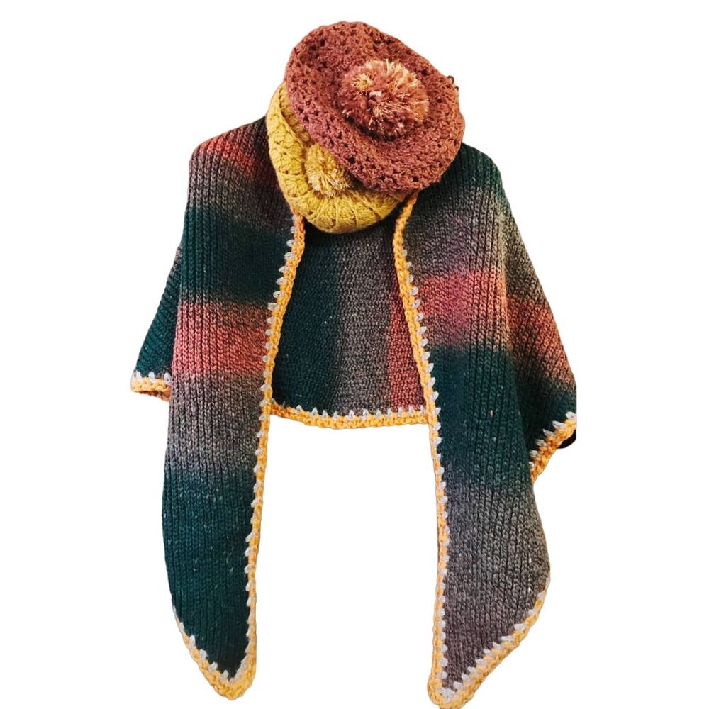 New Tambour Paris ILLUSION Shawl-Vest French Merino Wool Onesize *RARE